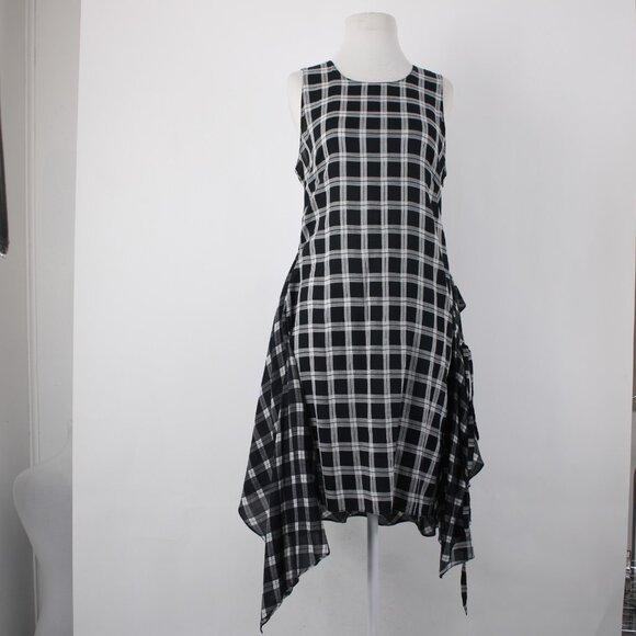 Rag Bone Dress Sz M Black White Sheer Check Sleeveless 100% Cotton Dress - Picture 9 of 16